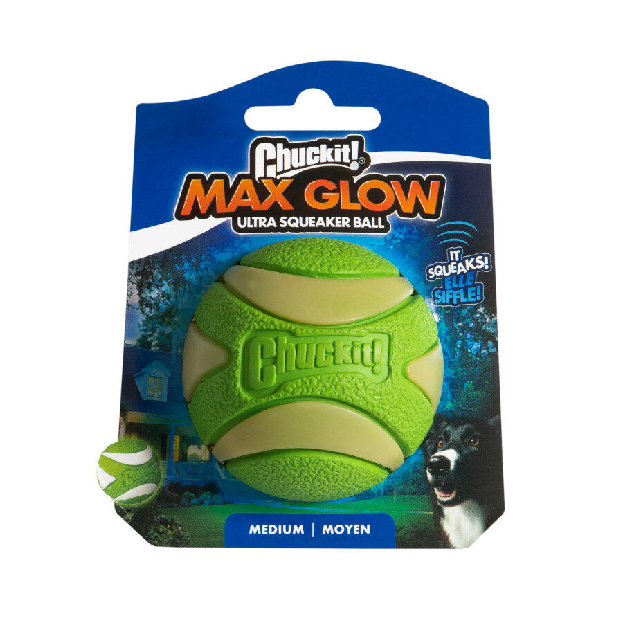 Chuckit! Max Glow Ultra Squeaker Bola com Brilho para c&atilde;es, , large Imagem n&uacute;mero 2